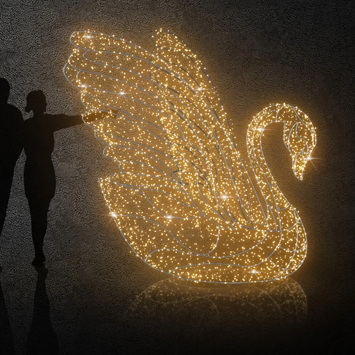 3D LED fény hattyú 250 cm, meleg fehér