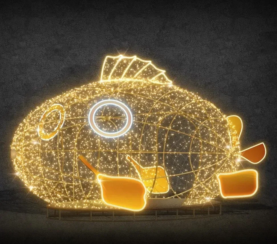 Easy Fix 3D LED-es világító tengeralattjáró, 600 × 350 × 270 cm, meleg fehér, álló, alumínium, állványos