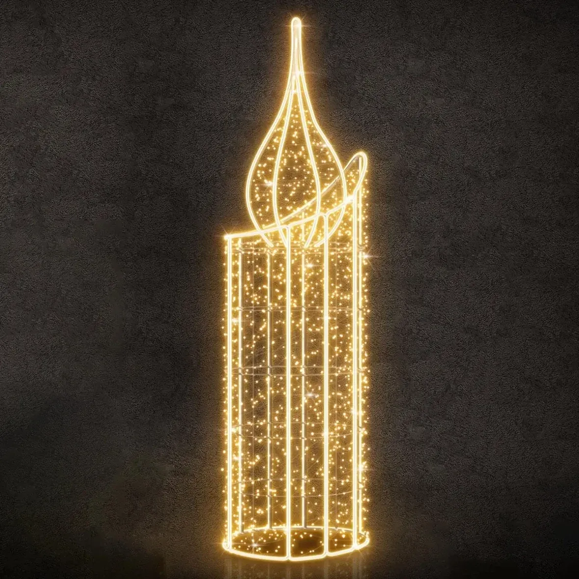 Easy Fix 3D LED fénygyertya, 70 × 255 × 70 cm, meleg fehér, villanófény, alumínium