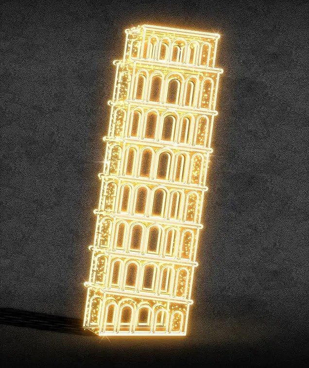 LED-es világítótorony, 149 x 295 x 149 cm, 36 V, 82 W, 168,5 kg, 3 részből áll.