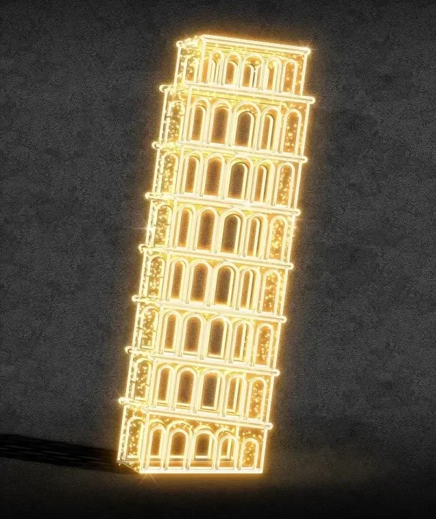 LED-es világítótorony, 149 x 295 x 149 cm, 36 V, 82 W, 168,5 kg, 3 részből áll.