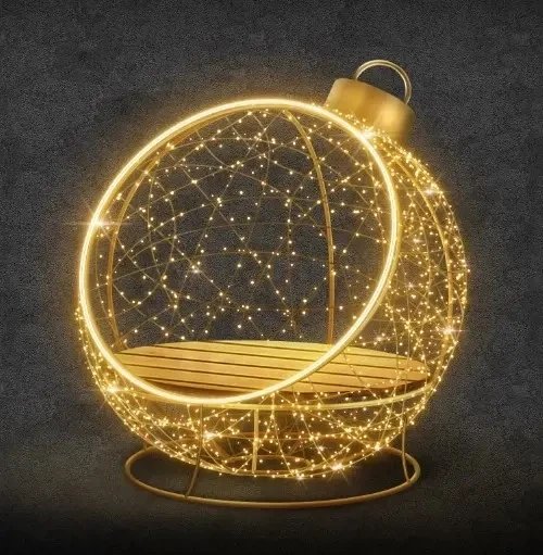 3D LED fényes szék dísz, 130 cm, meleg fehér, 36 V, 30 W, 31,4 kg, 2 részből álló, 3D LED-es székdísz, 130 cm, meleg fehér, 36 V, 30 W, 31,4 kg, 2 részből álló