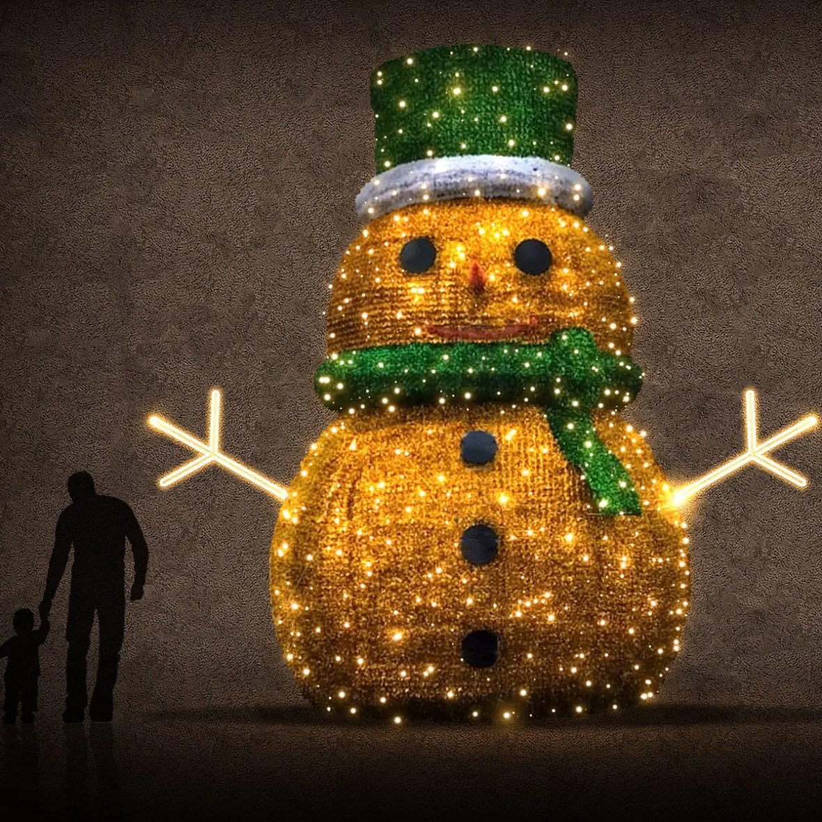 Eco Fix 3D LED-es hóember fény, 600 × 240 cm, meleg fehér, alumínium