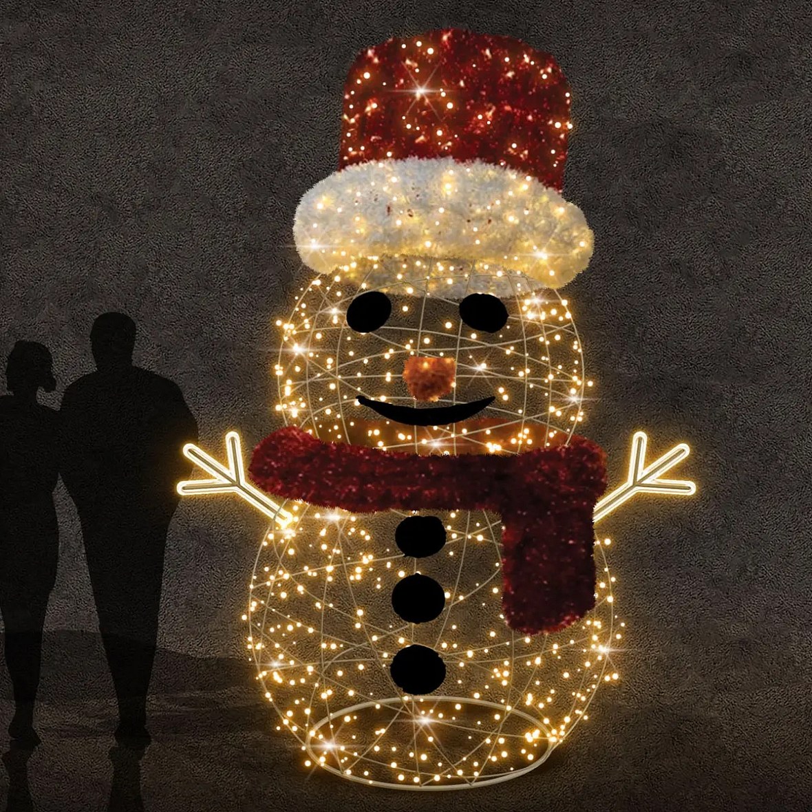 Easy Fix 3D LED-es hóember világítás 230 × 300 × 230 cm, meleg fehér, alumínium