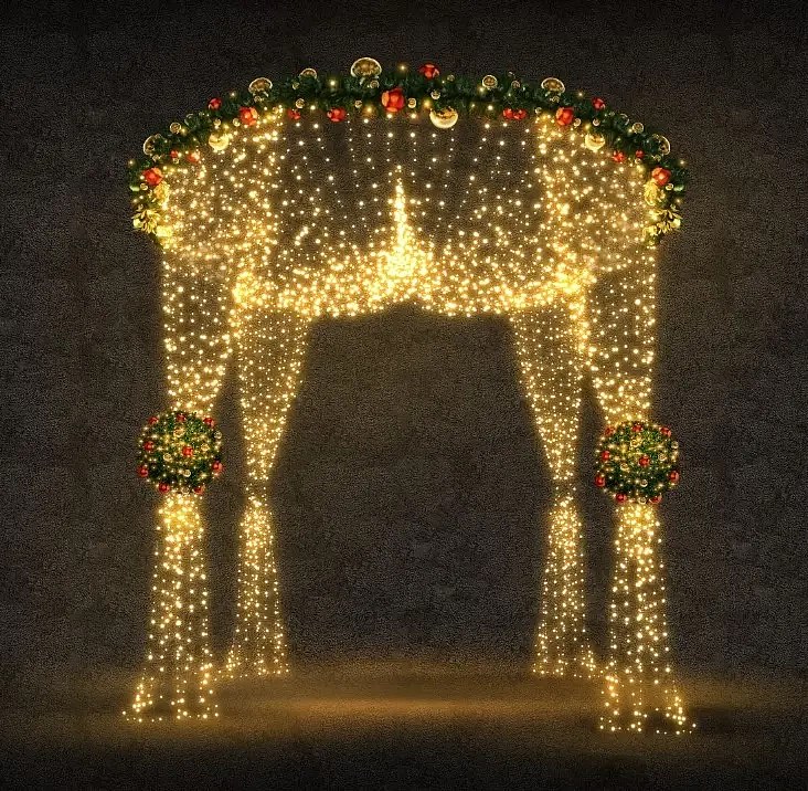 LED-es lámpabúra, 315 x 280 x 315 cm, meleg fehér, 36V, 92,4W, 7 részből áll.