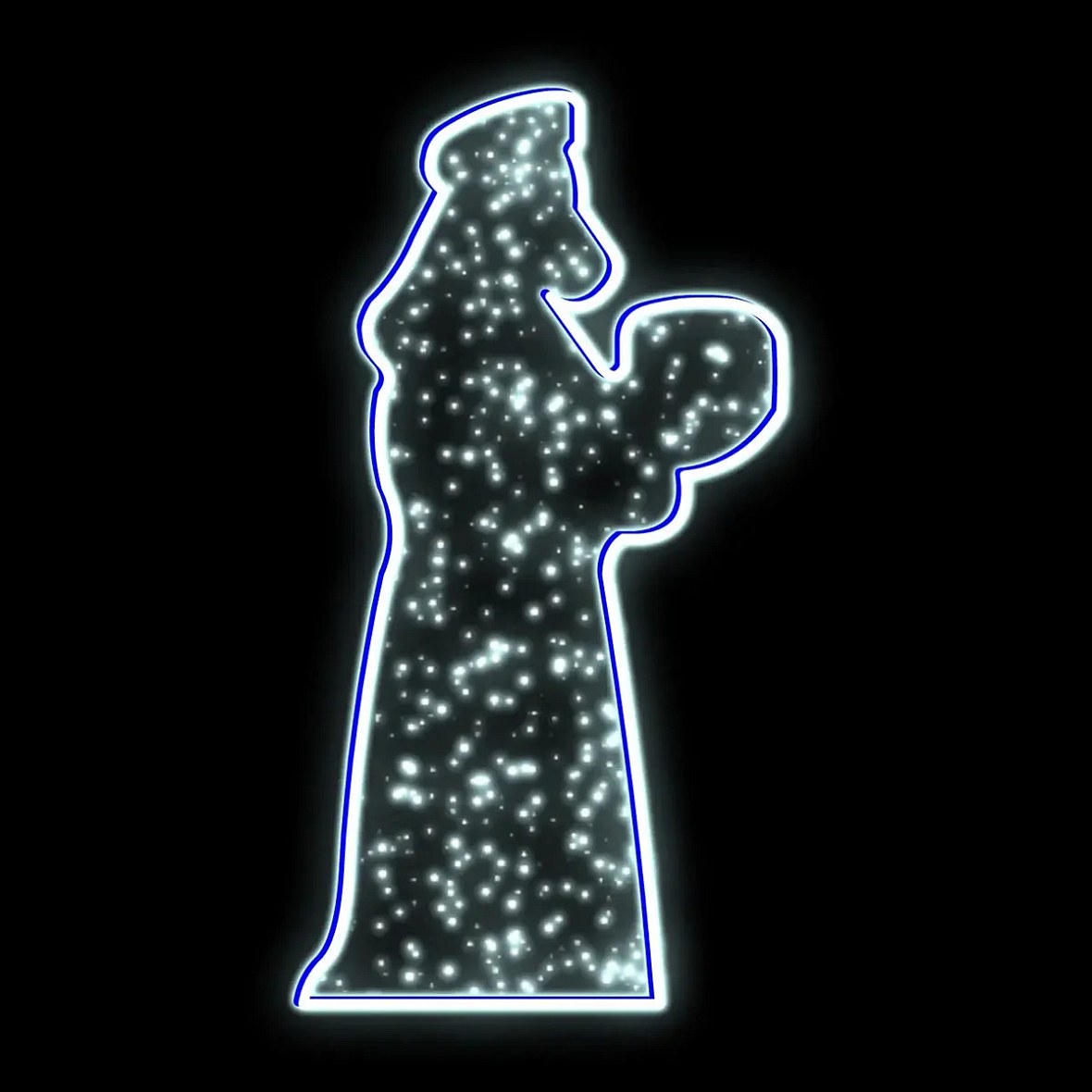 Eco Fix 2D LED fénymotívum, King I, 100 × 180 cm, jégfehér, állva