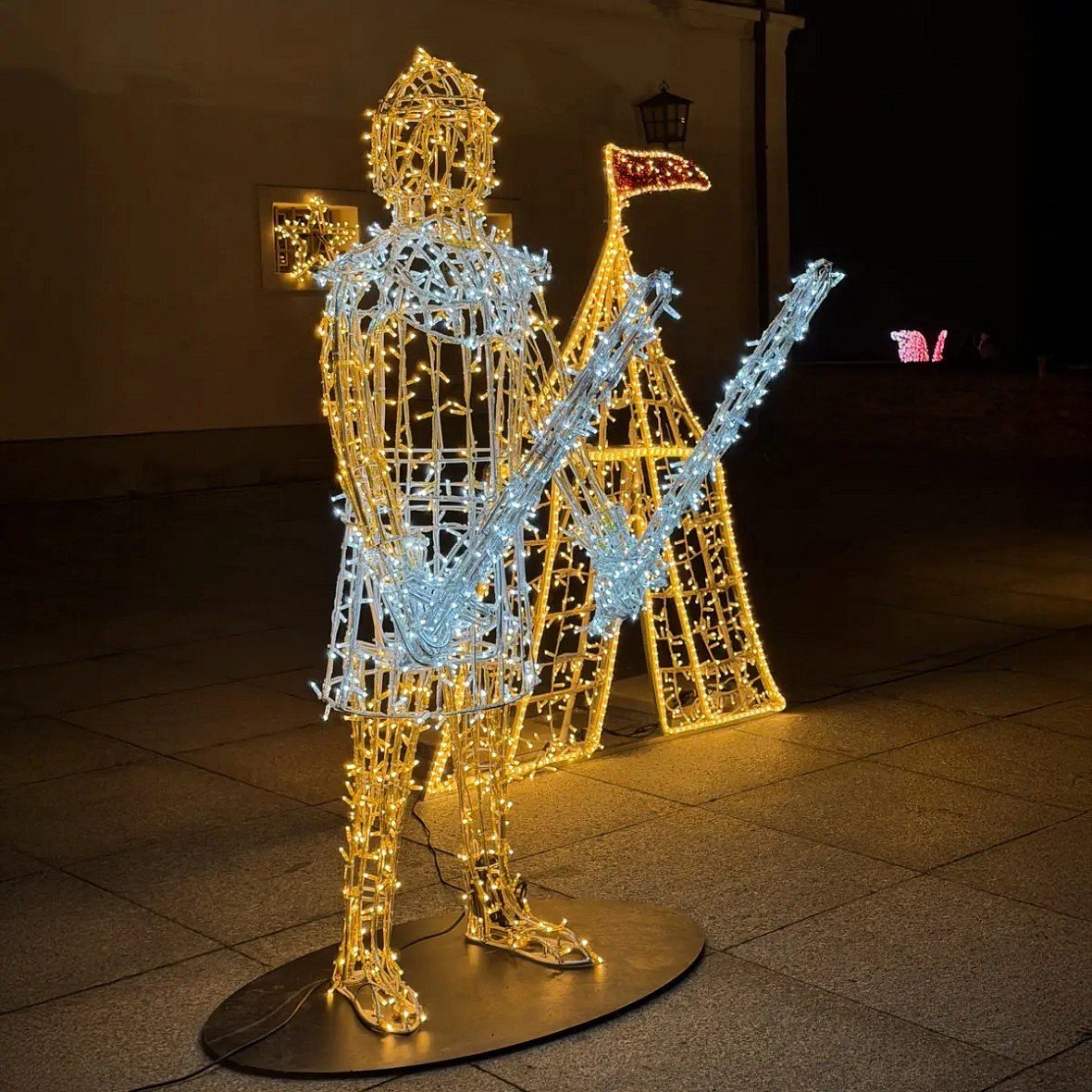 Eco Fix 3D LED Light Knight III, 220 cm, meleg és jeges fehér, alumínium