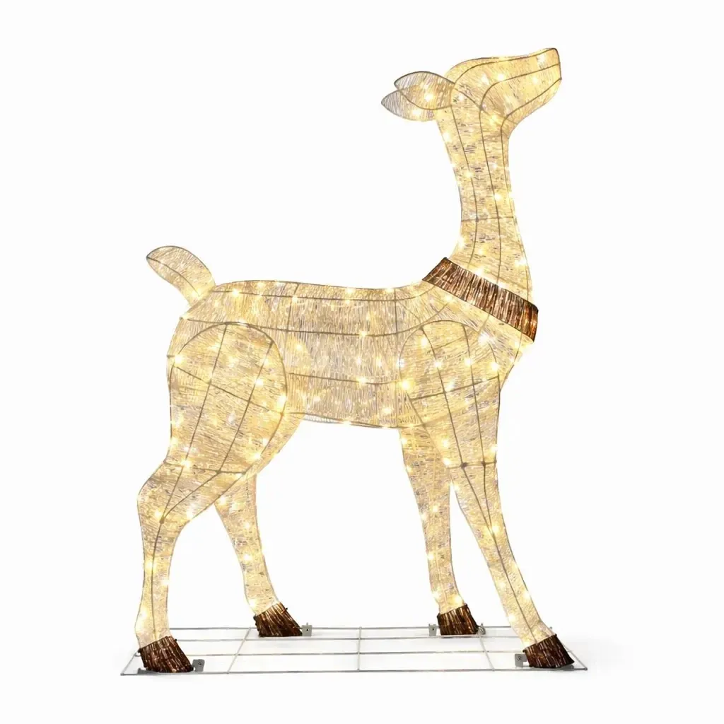 3D-s, világító szarvas, 150 cm, meleg fehér, 140 LED, IP44 kültéri