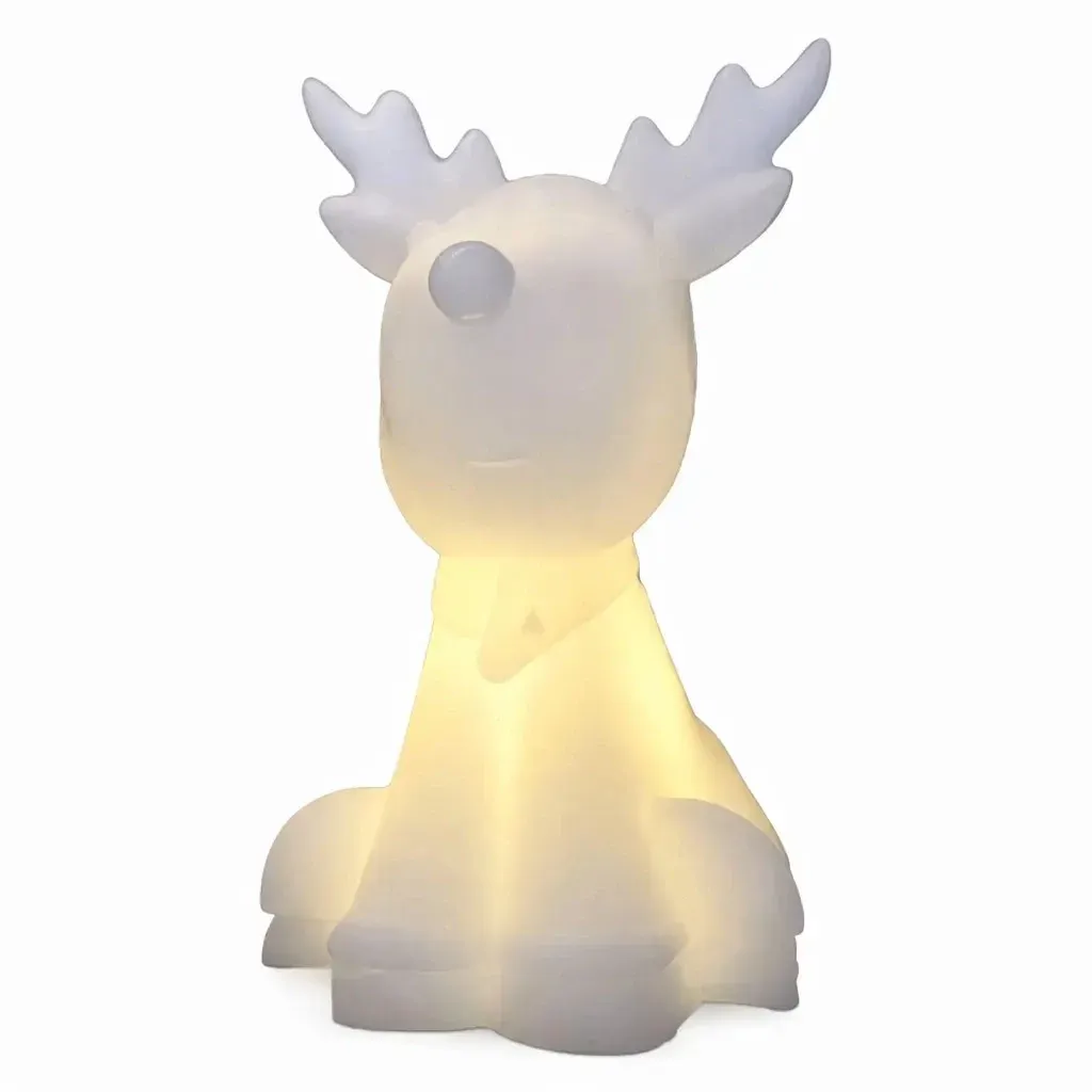 LED-es világító rénszarvas Naja viaszelem CR2450, magasság 11,6 cm, fehér színű