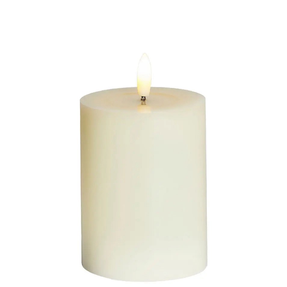 LED-es elemes gyertya Sille Ivory, Ø 7,5 × 10 cm, fehér, 2× AA