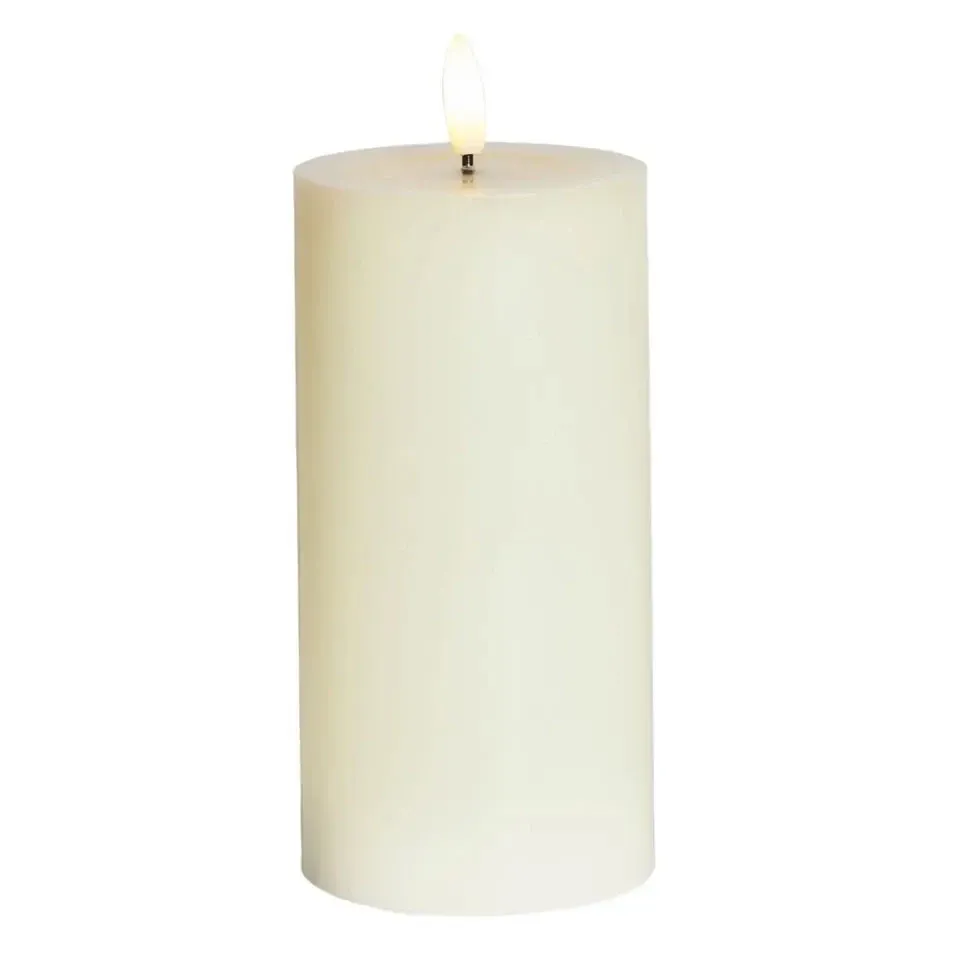 LED-es elemes gyertya Sille Ivory, Ø 7,5 × 15 cm, fehér, 2× AA
