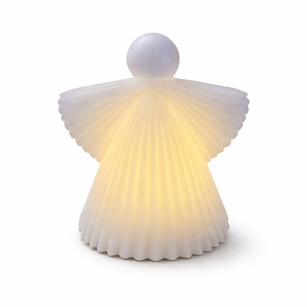LED-es gyertya angyal valódi viaszból, elemmel működik, 11,2 × 12,5 cm, fehér, 2× AA