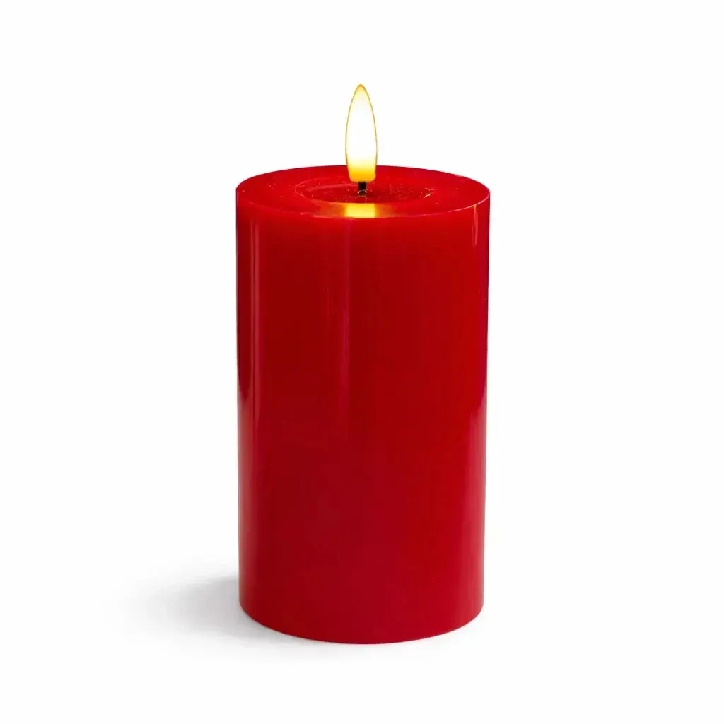 _Letöltve: Sille Red elemes LED-gyertya, Ø 7,5 × 15 cm, piros, 2× AA