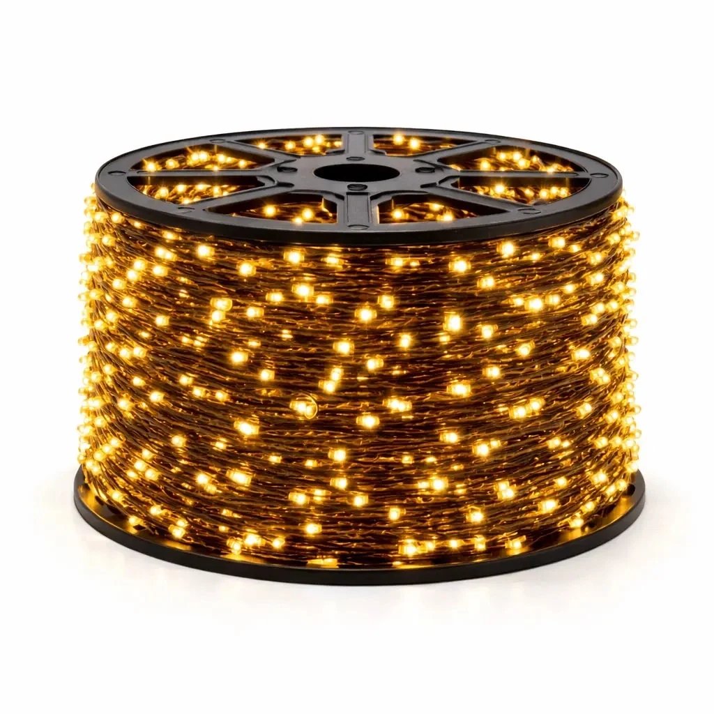 Eco Fix LED fényfüzér, kültéri, 80 m, meleg fehér, 800 LED, sötét arany színű kábel, IP67, tekercs