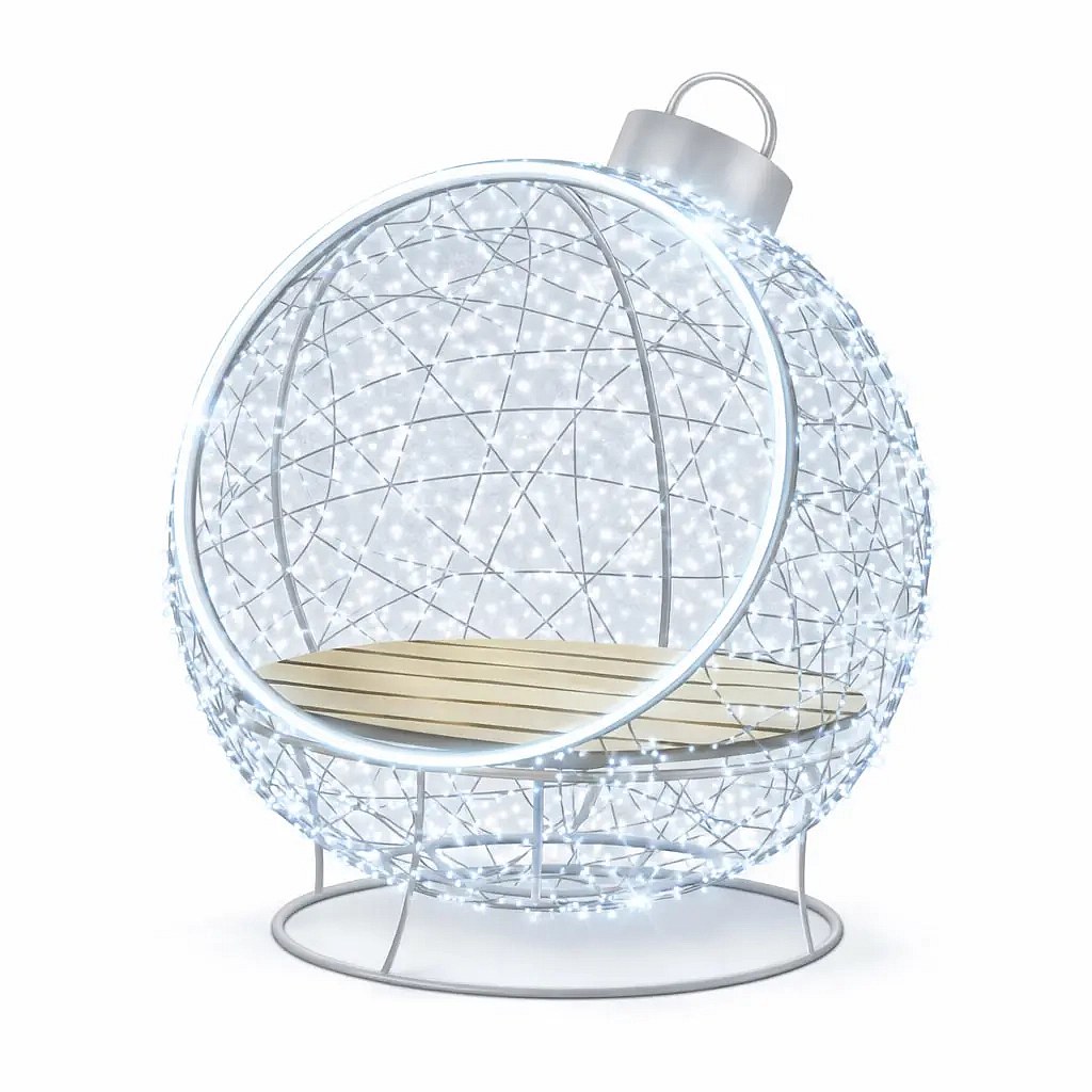 3D LED fényes székdísz 130 cm, jégfehér, 36 V, 30,5 W, 33 kg, Eco Fix, 3D LED fényes székdísz 130 cm, 36 V, 30,5 W, 33 kg, Eco Fix