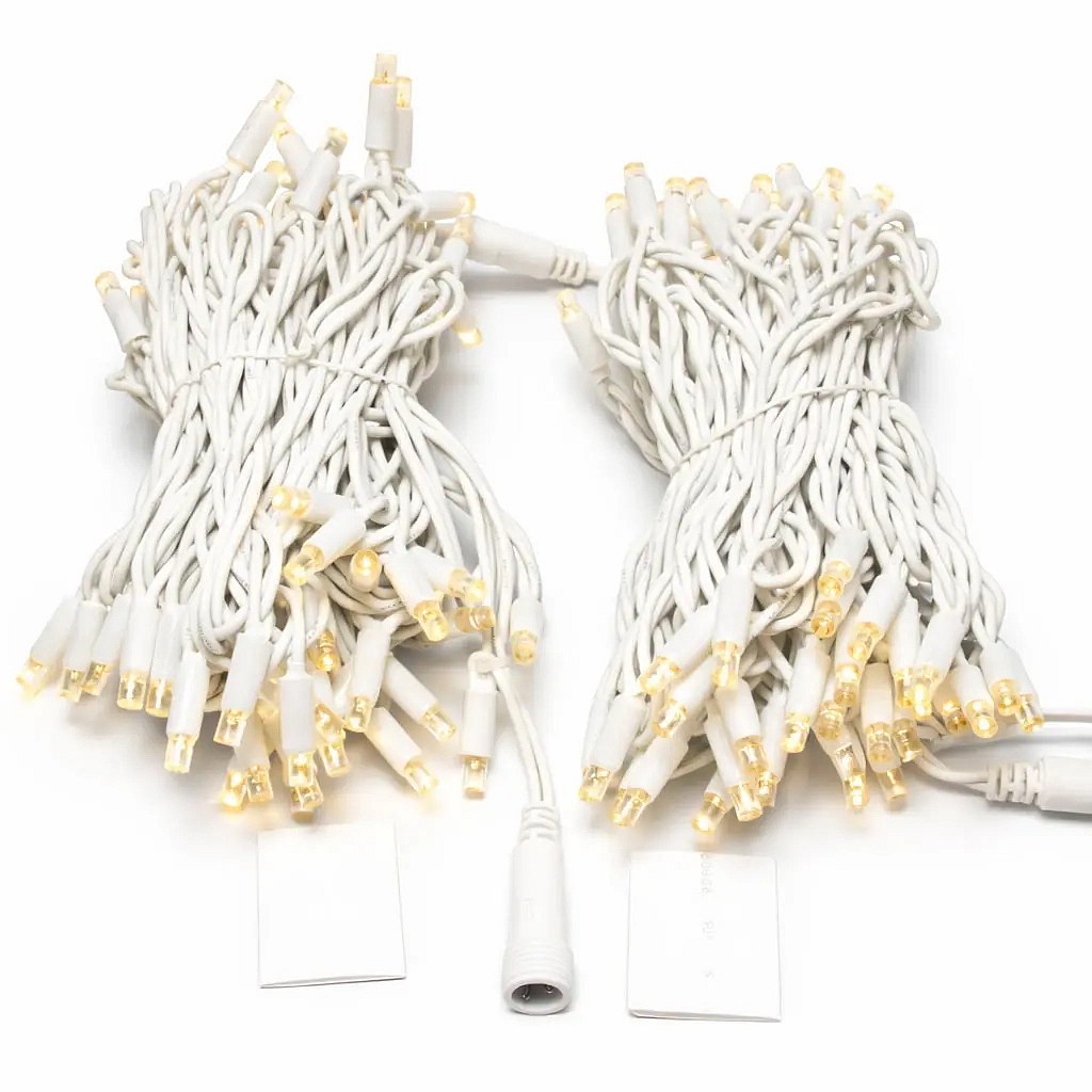 Easy Fix LED fényfüzér, 20 m, kültéri használatra, meleg fehér, 120 LED, fehér kábel, IP67