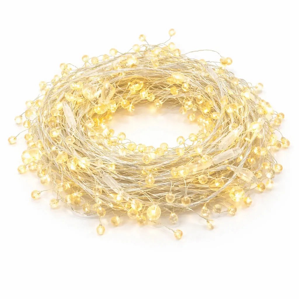 Eco Fix kültéri fényfüzér kristályokkal, 8 m, meleg fehér, 80 LED, 36 V, átlátszó kábel, IP44