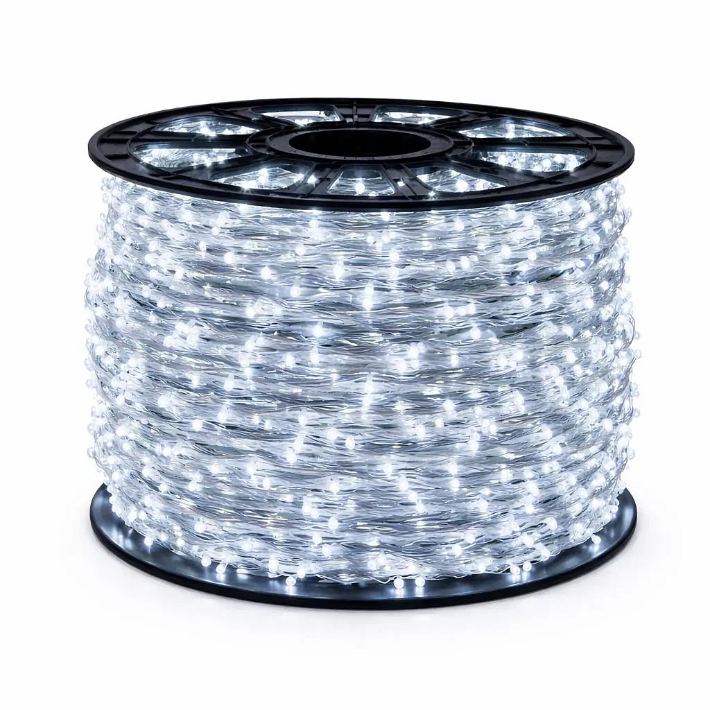 Eco Fix LED fényfüzér, kültéri, 80 m, jégfehér, 800 LED, átlátszó kábel, IP67, tekercs