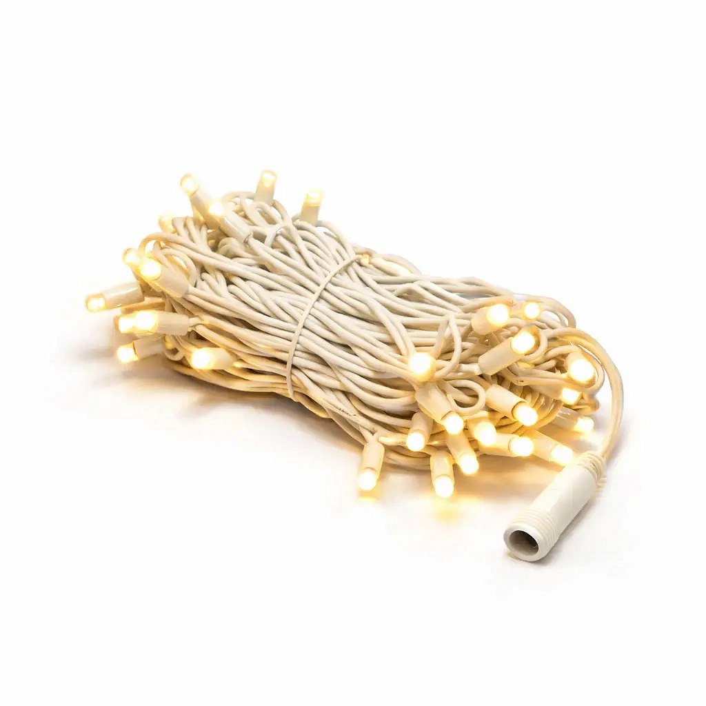 Easy Fix LED fényfüzér, kontúr, 5 m, meleg fehér, villogó funkcióval, 60 diódával, fehér kábellel, IP44