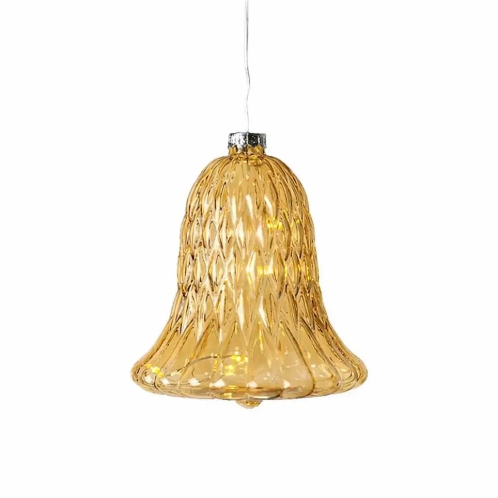 LED-es üvegharang, arany, Ø 9 × 10 cm, 5 LED, IP20 belső, 1× AAA
