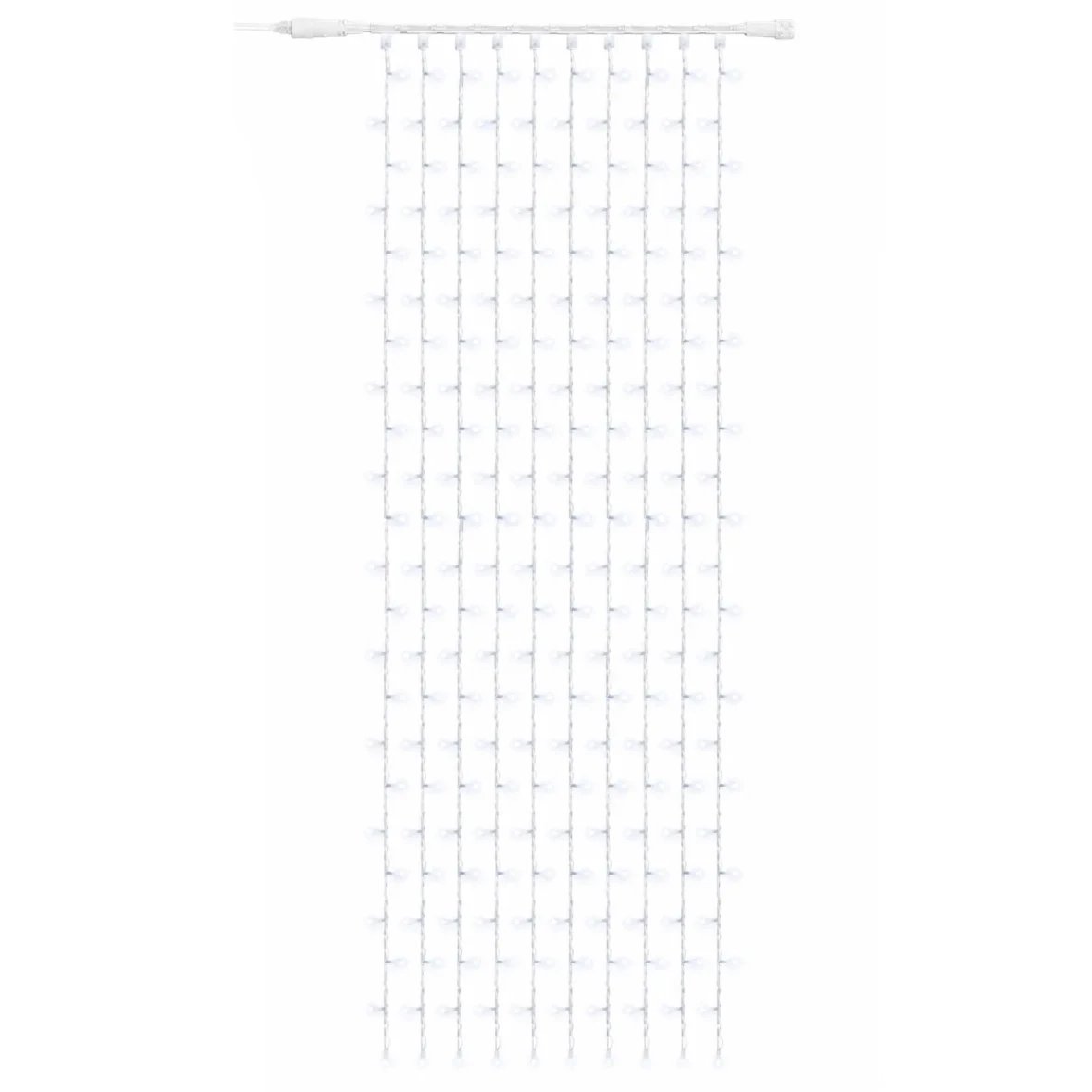 Easy Fix LED kültéri fényfüggöny, 100 × 300 cm, jégfehér, FLASH funkcióval, 300 LED, fehér kábel, IP67, hosszabbító