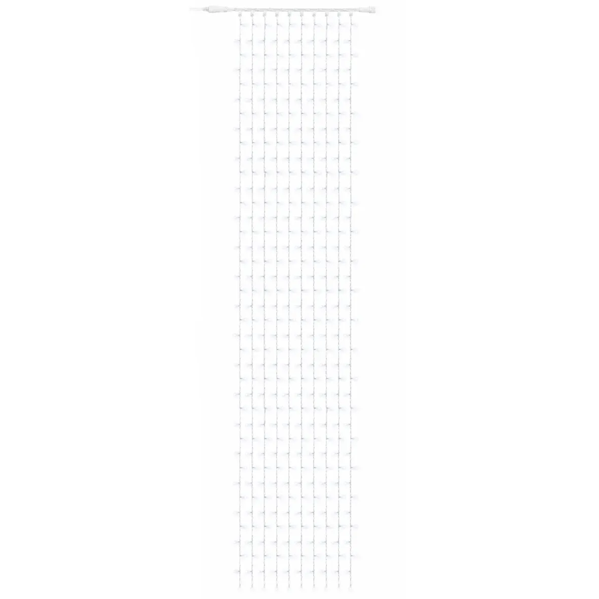 Easy Fix LED kültéri fényfüggöny, 100 × 500 cm, jégfehér, 500 LED, fehér kábel, IP44, hosszabbító