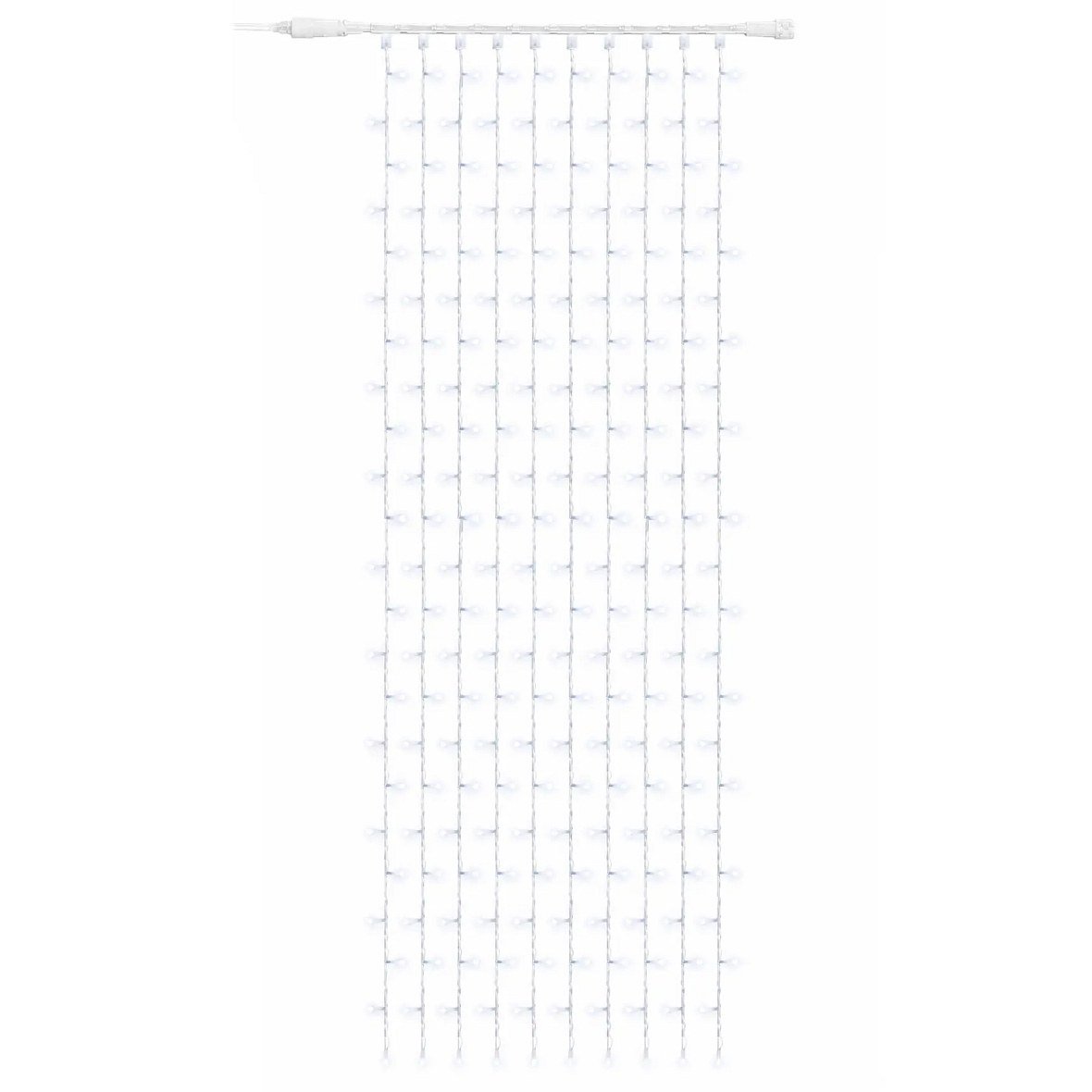 Easy Fix LED kültéri fényfüggöny, 100 × 400 cm, jégfehér, villogó effektussal, 600 LED, fehér kábel, IP67, hosszabbító