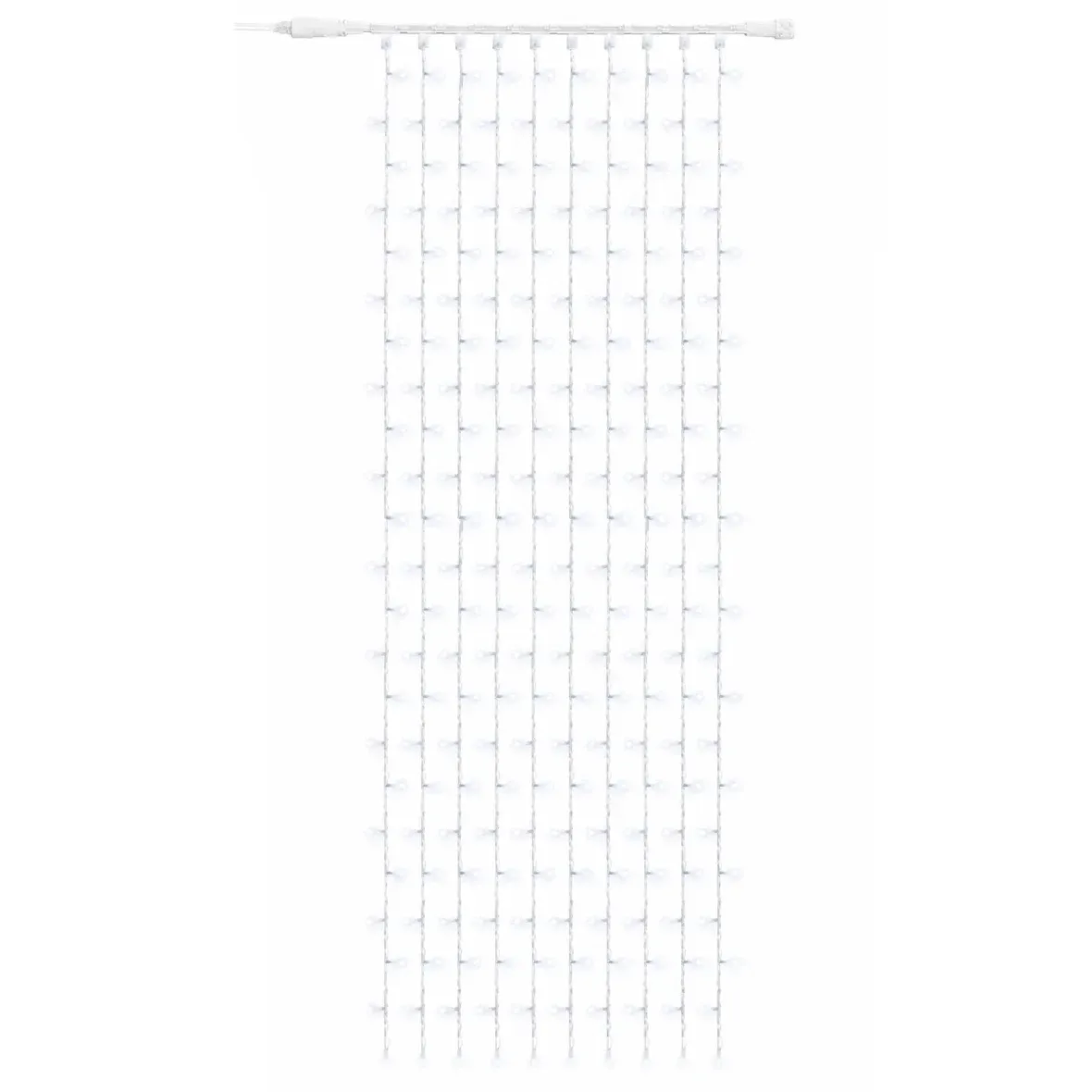 Easy Fix LED kültéri fényfüggöny, 100 × 400 cm, jégfehér, villogó effektussal, 600 LED, fehér kábel, IP67, hosszabbító