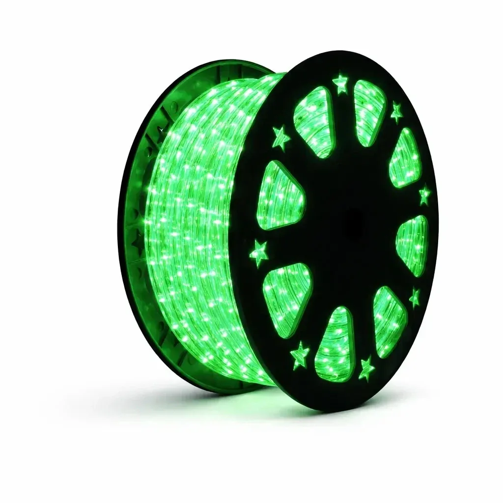 Easy Fix kültéri LED-világítócső, 50 m, zöld, 1500 diódával, átlátszó kábel, IP44, tekercs