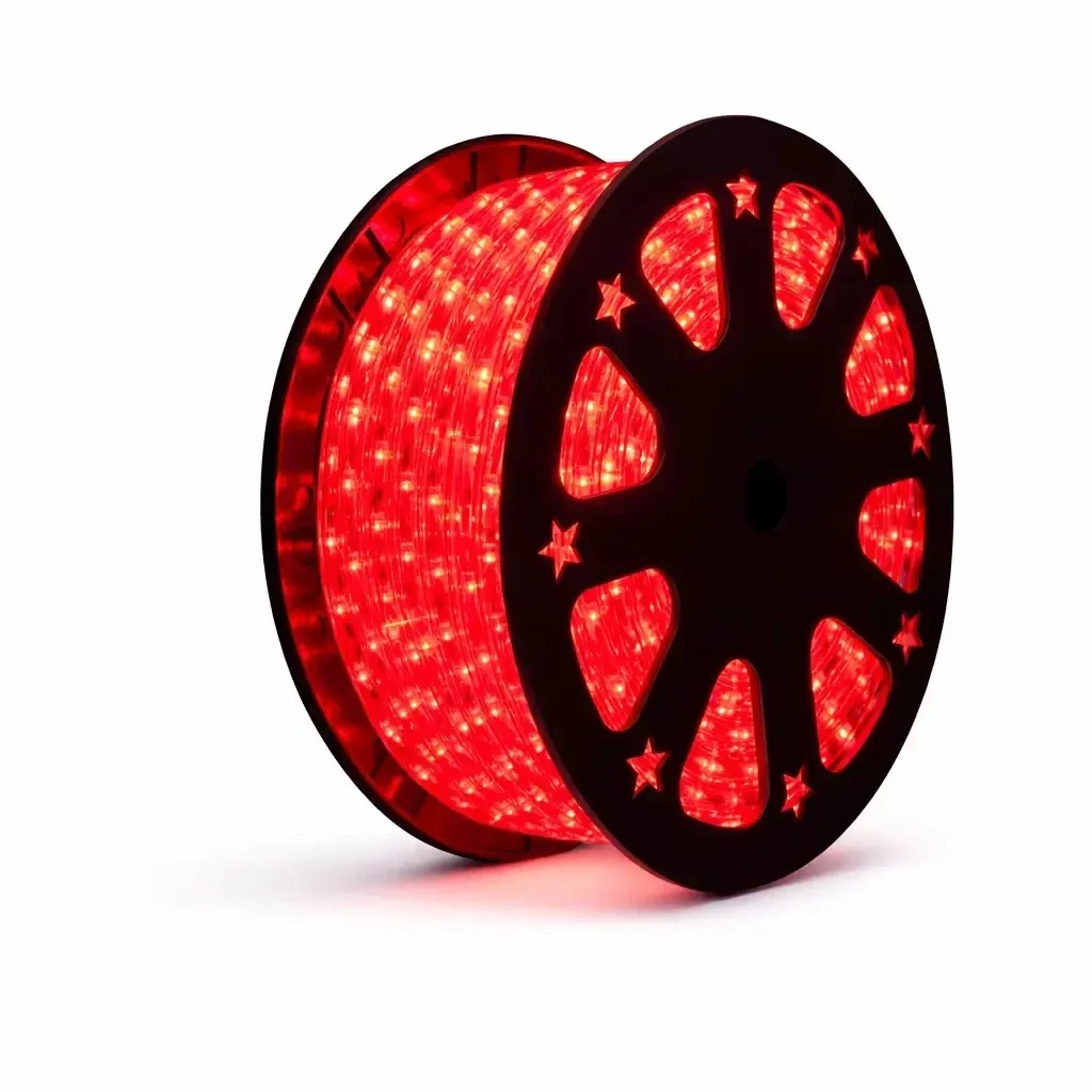 Easy Fix kültéri LED-világítócső, 50 m, piros, 1500 diódával, átlátszó, IP44, tekercsben