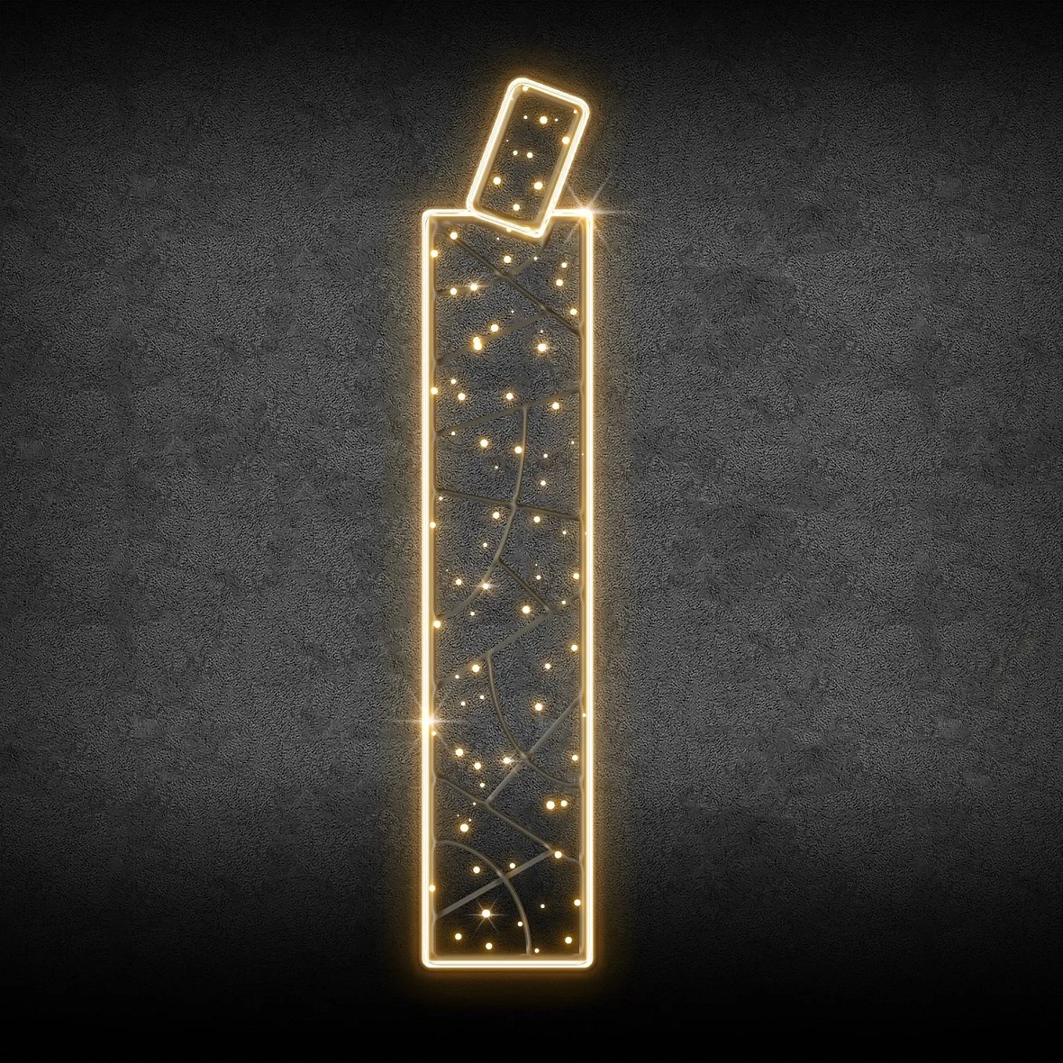 Eco Fix 2D LED-es LED-es világítóbetű Í, 37 × 160 × 3 cm, meleg fehér, lógó, 3D nyomtatás, 3D nyomtatás