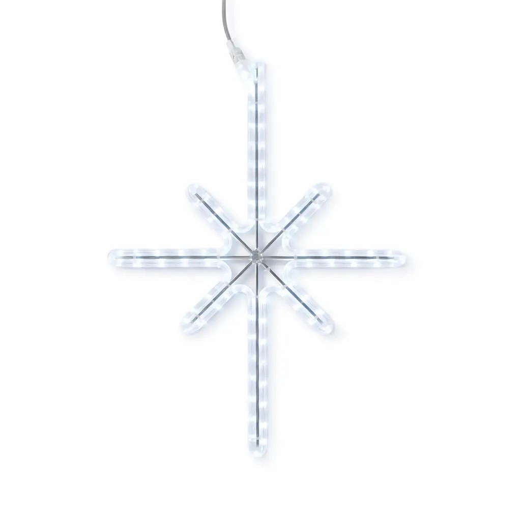 Easy Fix 2D LED-es csillagfény Polaris I., 49 × 55 cm, jeges fehér, függő, alumínium, lógó