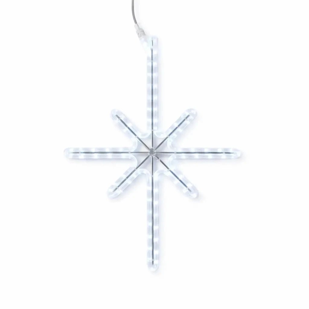 Easy Fix 2D LED-es csillagfény Polaris I., 49 × 55 cm, jeges fehér, függő, alumínium, lógó