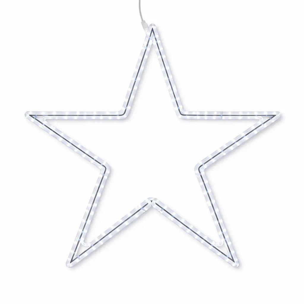 Easy Fix 2D LED csillaglámpa VI., Ø 150 cm, jeges fehér, lógó, alumínium