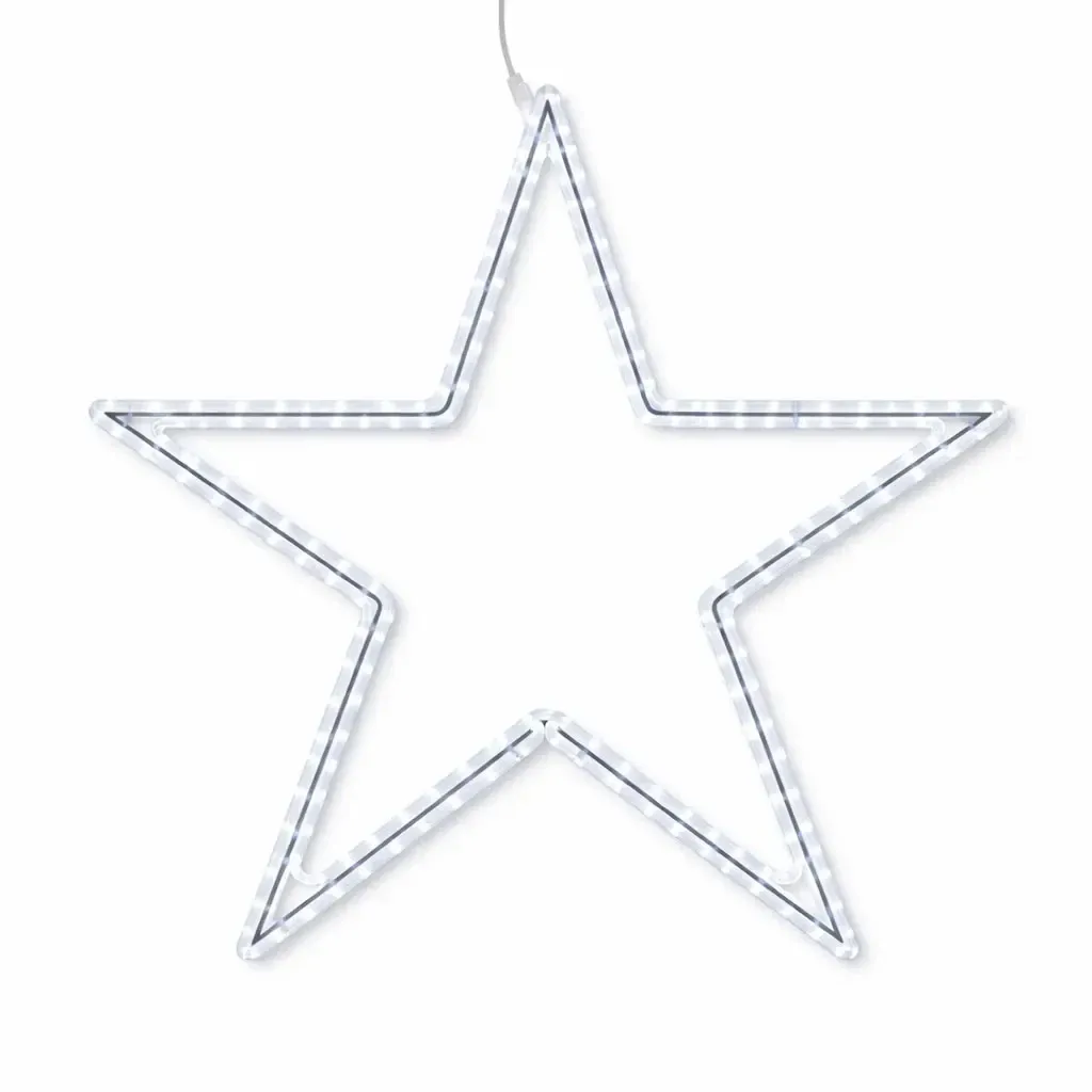 Easy Fix 2D LED csillaglámpa VI., Ø 150 cm, jeges fehér, lógó, alumínium