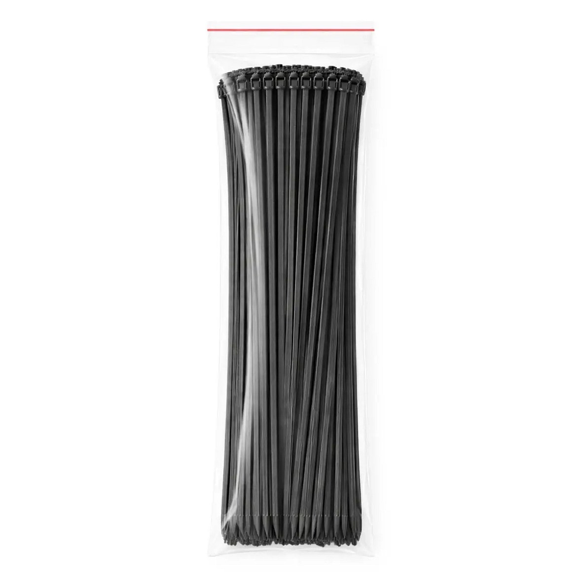 Műanyag pántszalag 4,8 mm hosszú × 37 cm fekete univerzális kültéri, 100 darabos kiszerelésben