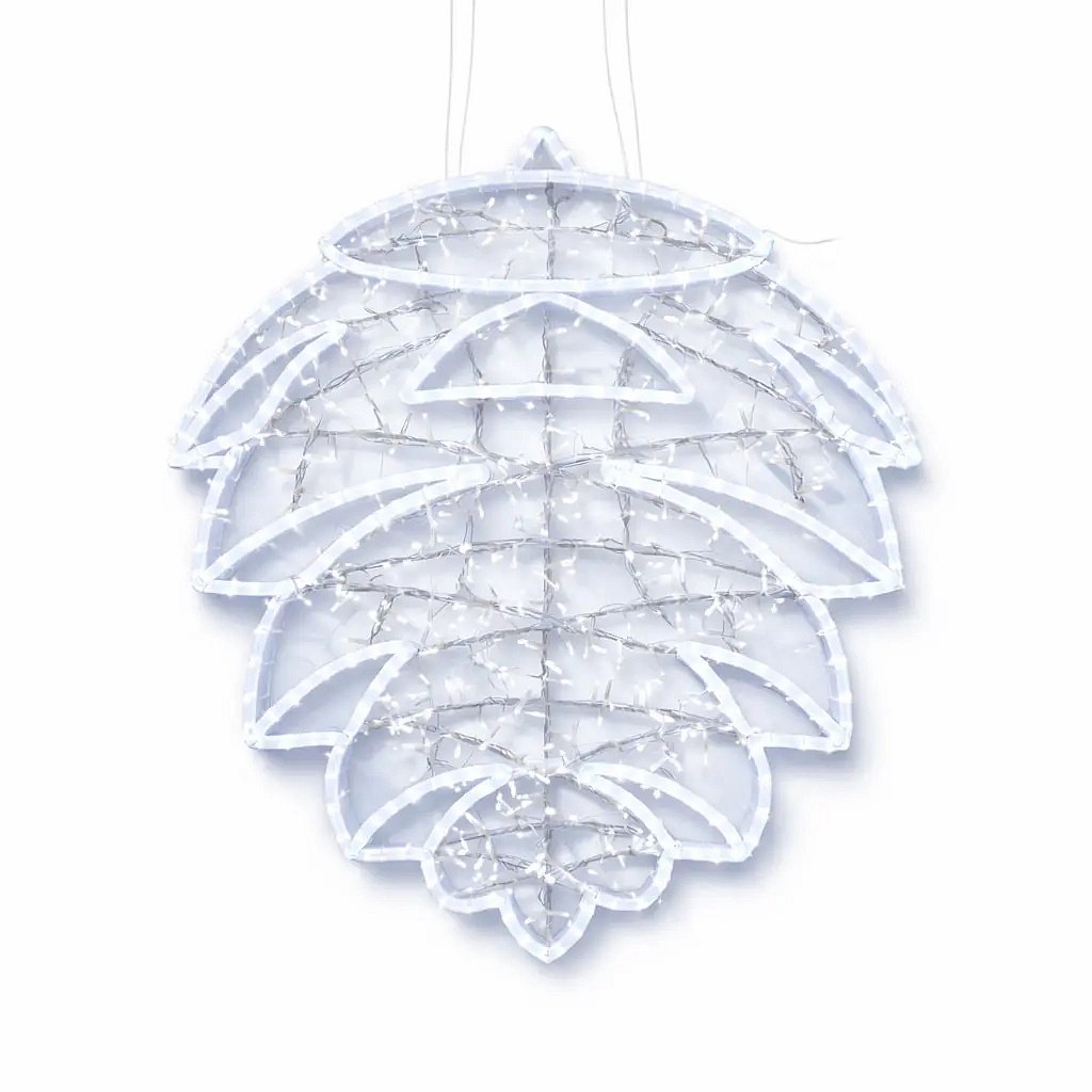 Easy Fix 2D LED fénykúp I., 105 × 130 × 5 cm, jégfehér, fényfonat, lógó, 3D nyomtatás