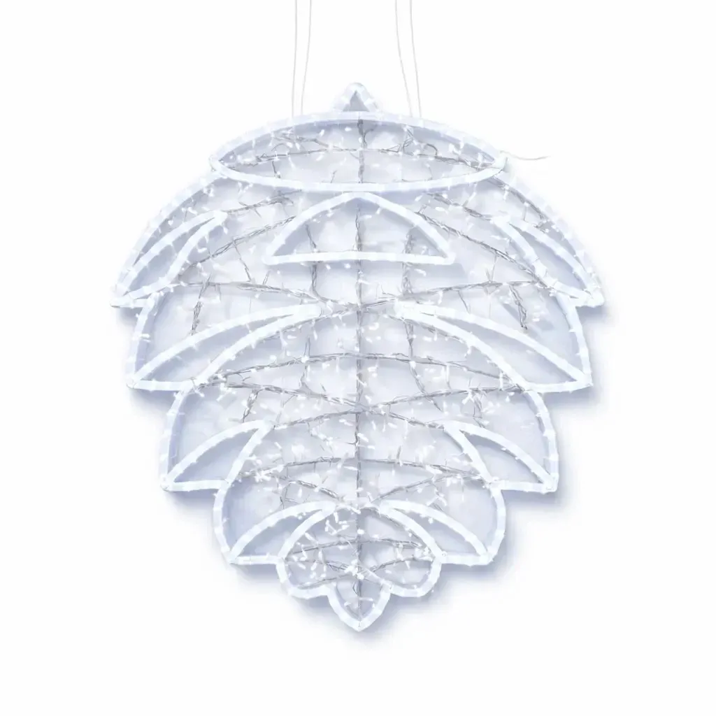 Easy Fix 2D LED fénykúp I., 105 × 130 × 5 cm, jégfehér, fényfonat, lógó, 3D nyomtatás