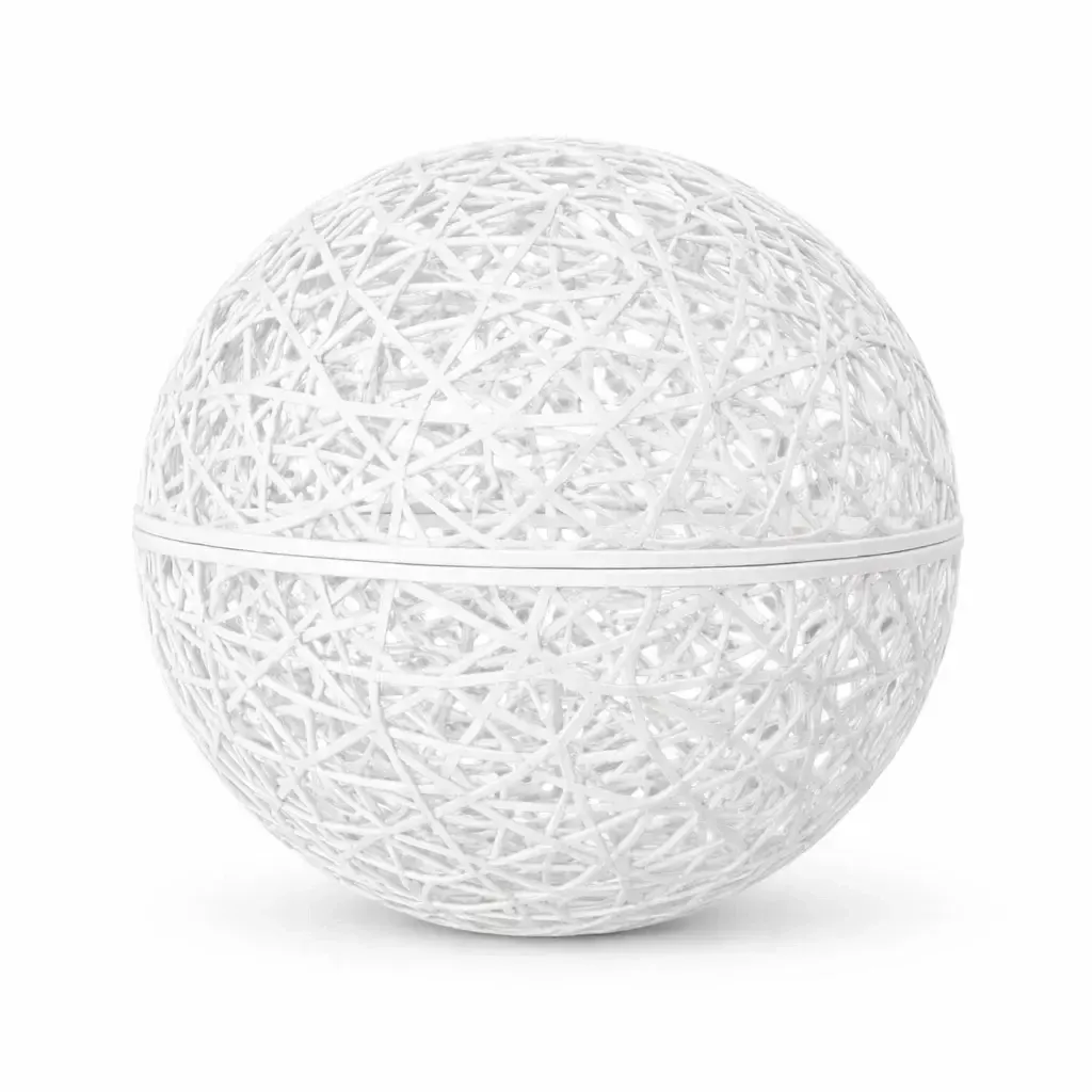 3D üvegszálas gömb, 25 cm átmérőjű, fehér, világítás nélküli