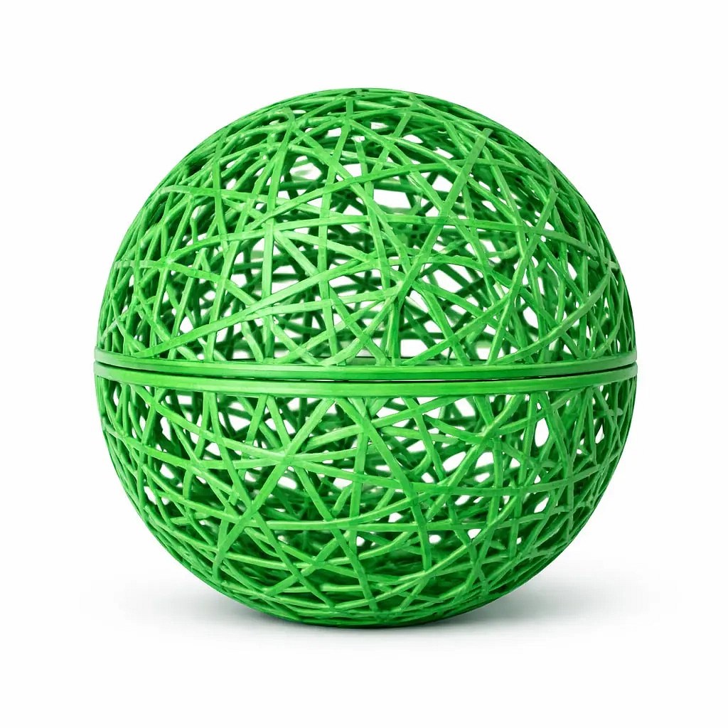 3D labda Üvegszálas, 40 cm átmérőjű, zöld, nem világít, nem világít.