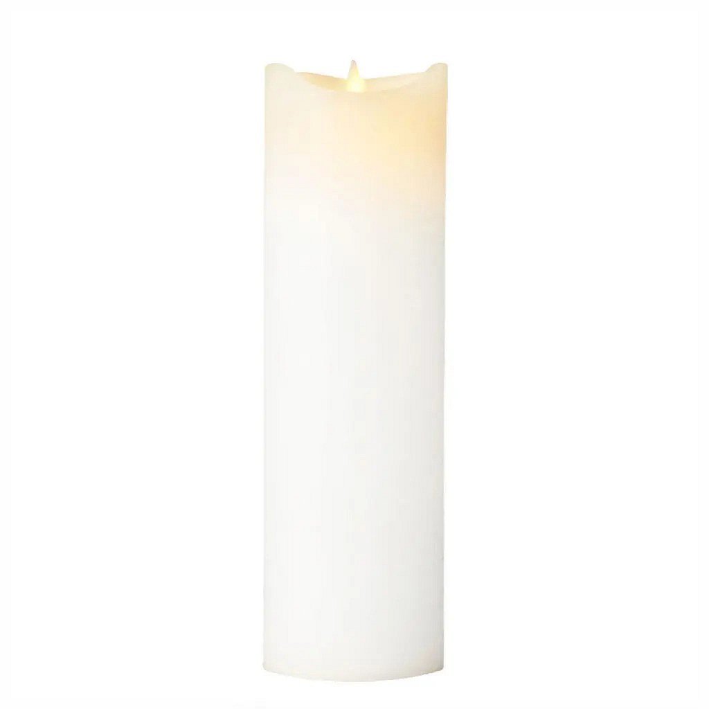 LED-es elemes gyertya viasz Sara, Ø 7,5 × 25 cm, fehér 2× AA