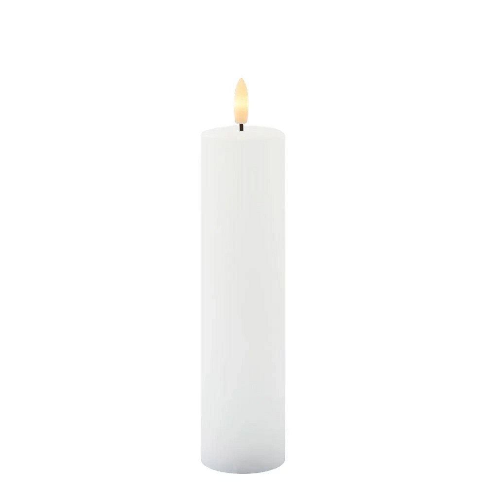 LED-es elemes gyertya, viasz Sille, Ø 5 × 25 cm, fehér, 2 × AA