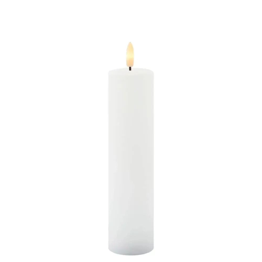LED-es elemes gyertya, viasz Sille, Ø 5 × 25 cm, fehér, 2 × AA