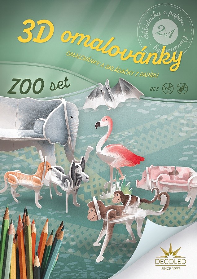 A4 színezőkönyv 3D kirakós 3D kirakós ZOO készlet