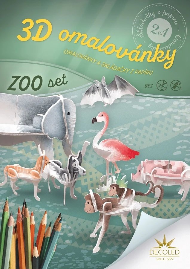 A4 színezőkönyv 3D kirakós 3D kirakós ZOO készlet