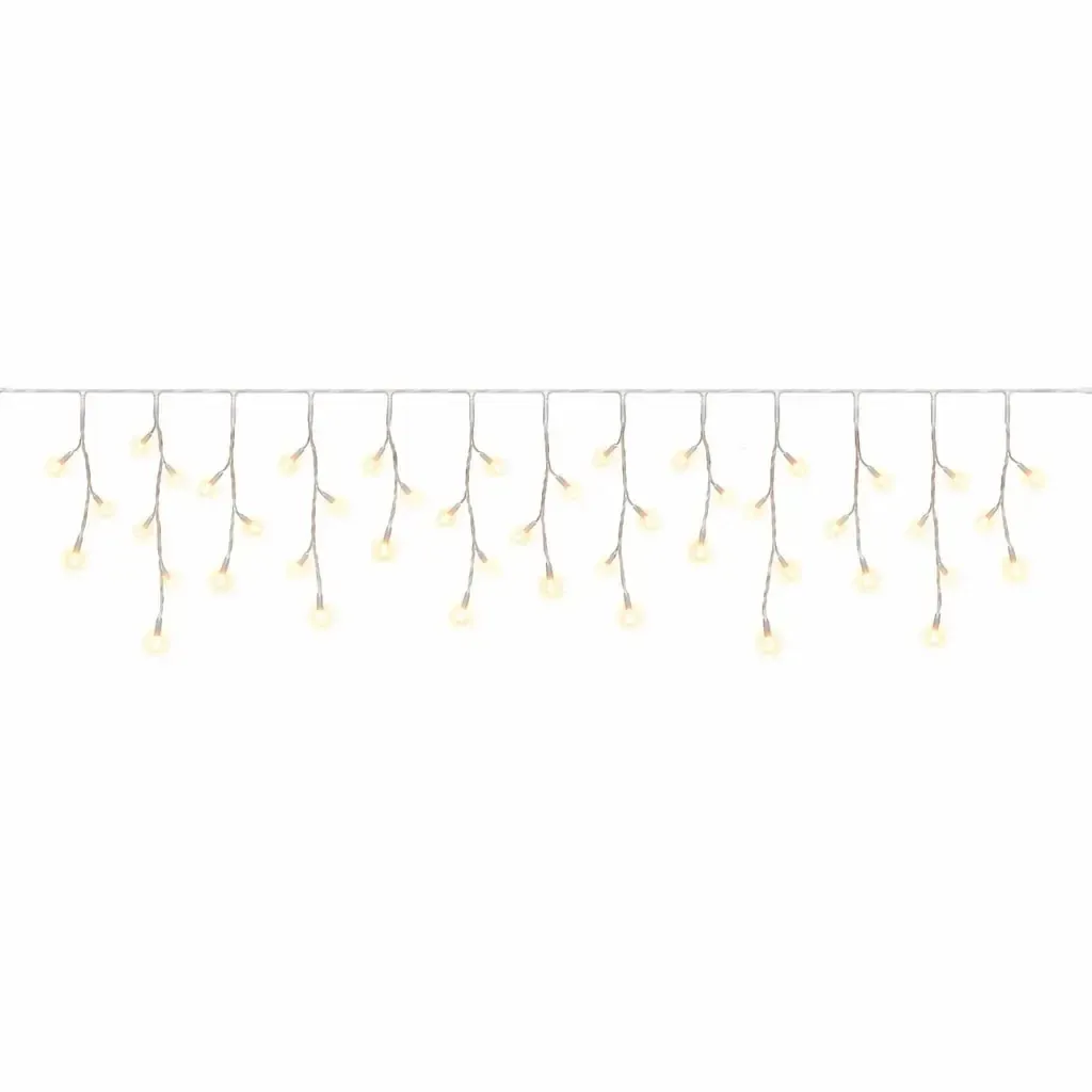 Eco Fix kültéri LED-jégcsapok, világító, 200 × 50 cm, meleg fehér, 60 diód, 36 V, fehér kábel, IP44, hosszabbító