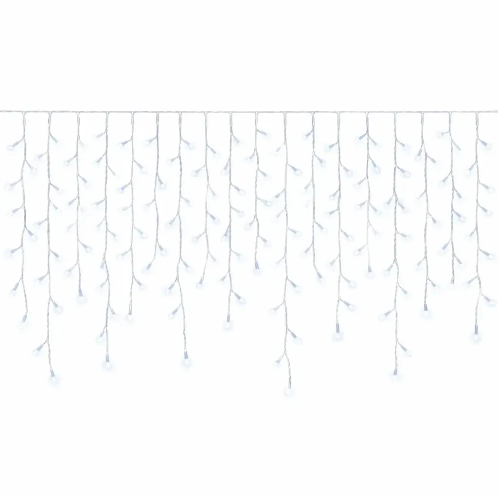 Easy Fix kültéri LED jégcsap lámpák 300 × 90 cm, jeges fehér, 174 LED, fehér IP67-es kábel, hosszabbítóval, hosszabbítóval