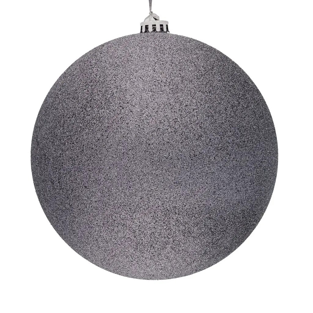 Nagy karácsonyi dísz szürke csillogó 30 cm-es műanyag gömb