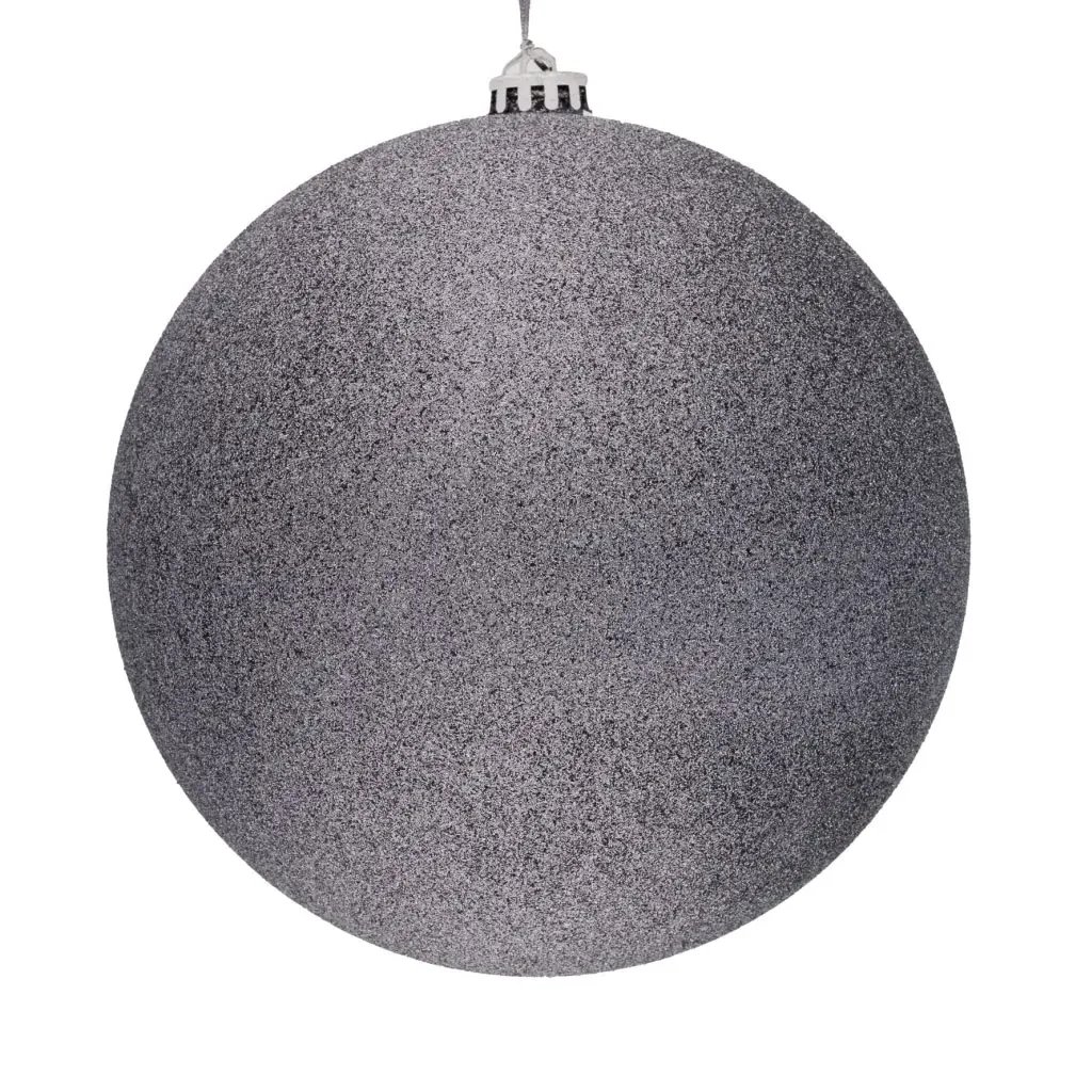 Nagy karácsonyi dísz szürke csillogó 30 cm-es műanyag gömb