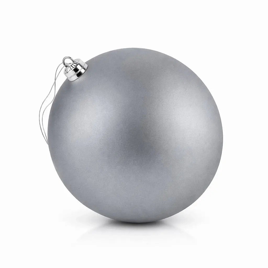 Nagy karácsonyi dísz szürke matt 30 cm-es műanyag gömb